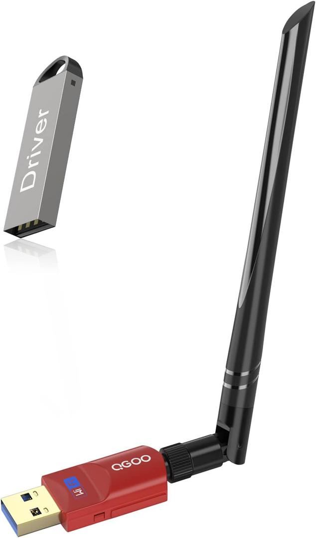 USB WiFi Wireless Adapter for PC 1200Mbps QGOO USB 3.0 WiFi Dongle Network Adapter with Dual Band 5dBi High Gain Antenna for Desktop Laptopred-04