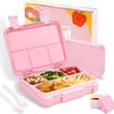 QCQHDU Bento lunch Box for Kids-4 Compartment,1180ml Lunch Containers for Adults,Microwave & Dishwasher & Freezer Safe,School,Work,Picnics with Sauce Vontainers,BPA-Free(Pink)