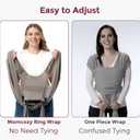 Momcozy Baby Wrap Carrier - Easy to Wear Infant Carrier Slings, Lightweight Hands Free Baby Sling, Adjustable Baby Carriers for Newborn to Toddler 8-35 lbs, Baby Wraps Carrier, Brown