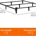Amazon Basics Metal Bed Frame, 9-Leg Support Base for Box Spring and Mattress, Tool-Free Easy Assembly, No Tools Required, Full Size, Black