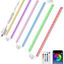 ASOKO 300 Lumens RGB Under Cabinet Led Light Plug in, 6 Pack 12 inch Linkable Under Counter Lights, Music Sync RGB LED Strip Lights with APP & Remote Control, Ambient Lights for Room Decor