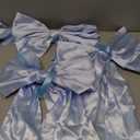 Blue Bow Decor as Crib Skirt 3 Pack Large Blue Bows Decoration 22  11 Inch Big Bow for Christmas Tree Gift Wrapping Coquette Party Background for Bachelorette Baby Shower Bridal Shower Wedding