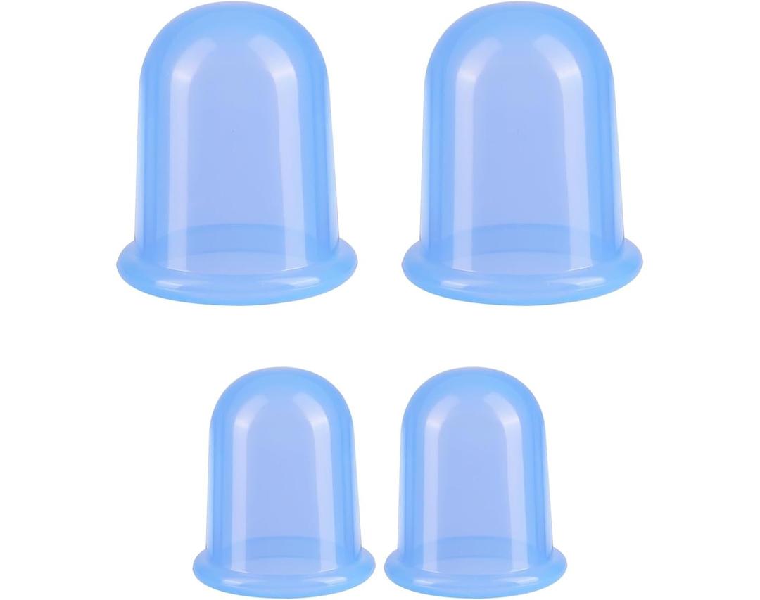 Silicone Cupping Therapy Set - Cupping Kit for Massage Therapy - Cellulite Remover Cupping Set - Anti Cellulite Cup Massager, Vacuum Suction Massage Cups for Cellulite Reduction (Transparent Blue)