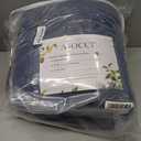 Navy Blue BeddingCotton King Size Comforter SetFarmhouse Printed Pattern BedspreadsSoft Cotton Quilt Solid Color Lightweight Bedspread All Seasons 3 Piece