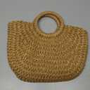 Frienda Straw Tote Bag Summer Beach Bag Handmade Straw Rattan Woven Handbag for Women Travel