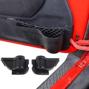 RT-TCZ for Wrangler JK Door Pockets Storage Organizer, Front Door Net Pockets Tray Box Accessories for Jeep Wrangler JK JKU 2011-2018