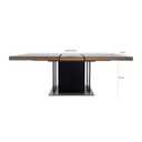 Rectangular retractable dining table, suitable for people aged 6-10, with a wooden black effect of 160-200cm