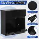 Yaocom Wall Mounted Modern Locking Mailbox 14.25" x 14" x 5.75" Large Capacity Metal Mail Box with Key Lock Galvanized Steel Security Lock Drop Black Postbox Rustproof Mailbox for Outside Home Office