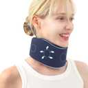 Neck Brace, Silicone Washable Upgrade, Cervical Collar for Neck Pain and Support, Soft Cervicorrect Neck Brace for Sleeping, Neck Tension Reliever (Neck Height 2.8" - 3.2", S)