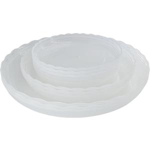 ECOESPTI 12Pcs Clear Plant Saucer, 6 8 10 Inch Durable Plastic Plant Tray, Round Plant Pot Saucers, Drip Tray for Indoor and Outdoor Garden, Clear