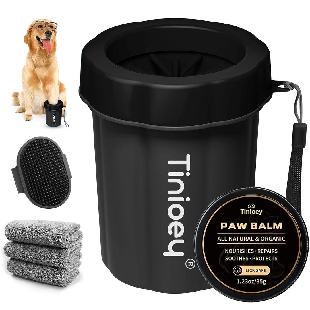 Dog Paw Cleaner for Large Dogs, Dog Paw Washer, Muddy Paw Cleaner, Pet Foot Cleaner, Dog Paw Protector Kit (Medium, Black)