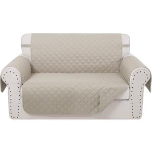 Luxshare Home Reversible Loveseat Sofa Covers Couch Cover Furniture Protector(Loveseat,Beige/Beige) (Loveseat-Oversized(54"))
