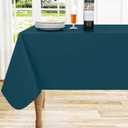 homing Rectangle Vinyl Tablecloth, Waterproof Spillproof Plastic Flannel Backed Table Cloth, Wipe Clean Table Cover for Dining, Buffet Parties and Camping (Peacock Blue, 60" x 84")