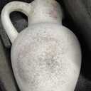 SIDUCAL Ceramic Rustic Farmhouse Vase with Handle, Terracotta Vase, Minimalist Decorative Vases for Home Decor, Table, Living Room, Shelf, Christmas Decoration(Gray)