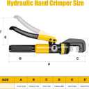 YUZES Hydraulic Crimping Tool 10 Tons, 12 AWG to 2/0 Battery Cable Crimper Tool with 9 Dies, Easy to Operate Hydraulic Wire Crimping Tool Kit for Wire Rope, Battery Cable Ends Ring Terminals
