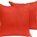 The HomeCentric Plain Pillow Covers Orange Pack of 2, 18"x18" (45x45 cm) Throw Pillow Cases, Art Silk Plain & Solid Throw Pillows for Sofa, Solid Pattern Modern Style - Orange Luxury
