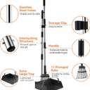 Toozey Unbreakable Dog Pooper Scooper with Extra Large Stainless Metal Poop Tray & 43.31" Long Handle Rake Scoop, Easy Waste Cleanup for Large, Medium, Small Dogs with 20 Bags