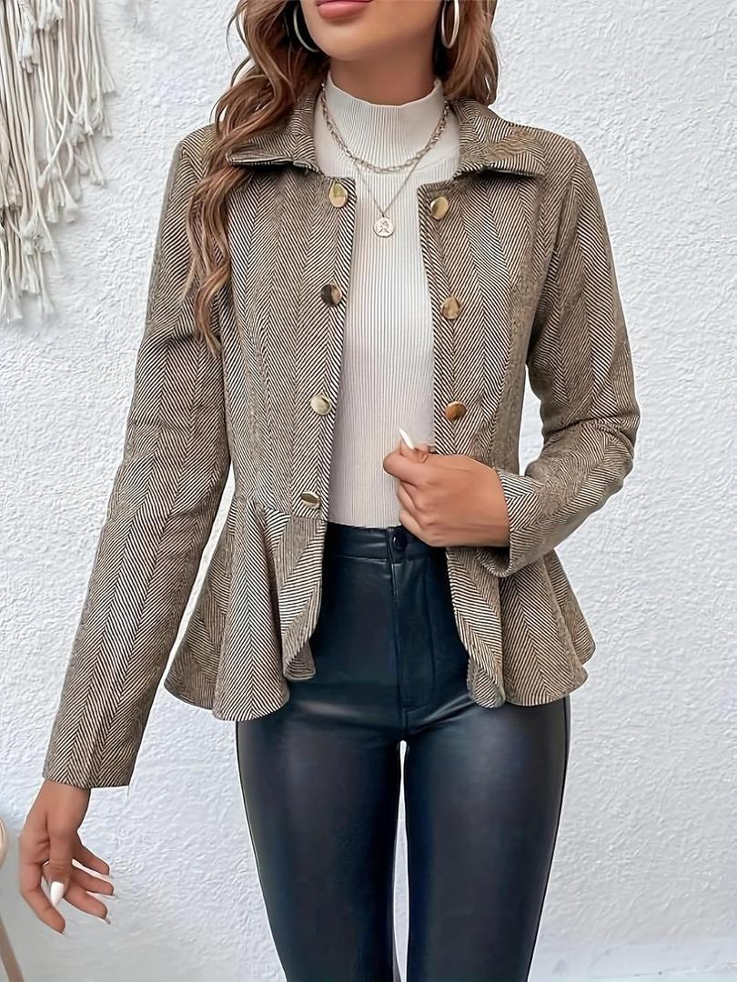 Womens Plaid Blazer Jacket Long Sleeve 2025 Work Office Blazer Lapel Button Work Formal Blazer Jackets (Small, Camel)