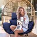 Waterproof Egg Chair Cushion Outdoor Swing Chair Replacement, 49"L x 49"W