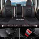 Coverado Chevy Chevrolet Silverado GMC Sierra Seat Covers Full Set, Fit for 2007-2013 & 2019-2026 1500, 2020-2026 2500HD 3500HD Crew Double Extended Cab, Faux Waterproof Leather Seat Covers (Redline)