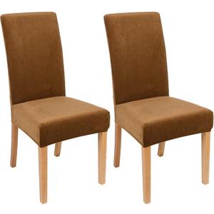 Smiry Velvet Stretch Dining Room Chair Covers Set of 2, Soft Removable Washable Chair Slipcovers Kitchen Parsons Chair Protector, Camel