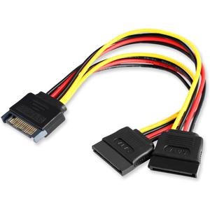 ELECTOP 6 Inch SATA Power Splitter Cable, 15 Pin SATA Male to Dual Female Power Cable