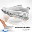 Womens Easy On Walking Shoes Lace Up Comfortable Tennis Shoes with Roomy Toe Box for Women Breathable Running Sneakers (Light Grey, 10.0)