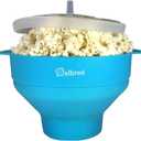 The Original Salbree Microwave Popcorn Popper Machine, Silicone Popcorn Maker, Collapsible Microwavable Bowl - Hot Air Popper - No Oil Required -  (Turquoise)