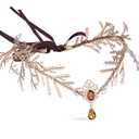 MOSTORY Woodland Gold Flower Crown - Forest Elf Headpiece Floral Fairy Headband Leaf Circlet for Women Renaissance Renfaire Accessory Halloween Cosplay