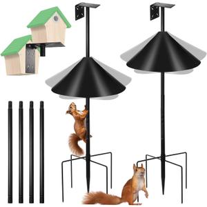 Gisafai 2 Set Bird House Pole Mount Kit with Squirrel Baffle 79 Inch Bird Feeder Pole Adjustable Heavy Duty Stand Bird Feeding Station for Outdoor Outside Backyard Garden (Bird House Not Included)