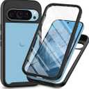 for Google Pixel 9 Pro XL 5G Case, Pixel 9 Pro XL 2024 Phone Case with Built-in Screen Protector Clear Slim Back Cover Shockproof Rugged Heavy Duty Bumper Full Protective Case, Black
