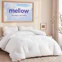 Mellow Marshmellow Comforter Full/Queen - Extra Fluffy Double-Stuffed Down Alternative Duvet Insert, All-Season Temperature-Balancing, Oeko-TEX Class I Fabric, Box-Stitch, Machine Washable White, Full / Queen