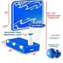 Play22 Swimming Pool Basketball Hoop - 4 Adjustable Height - Revolutionary Base and Storage System, Large Backboard 33"x 54", Pool Toys Basketball Game, Includes 2 Balls and Pump