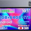 10.1″ Android Tablet — 6GB RAM / 128GB 6000mAh 5MP+13MP Android 13.0 