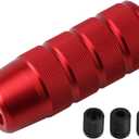 95mm/3.74" Car Shifter Knob, Aluminum Weighted Automotive Gear Shift Manual knobs Lever with 3 Threaded Adapters M8 M10 M12 x 1.25, Universal for Manual Transmission Vehicle (Red)