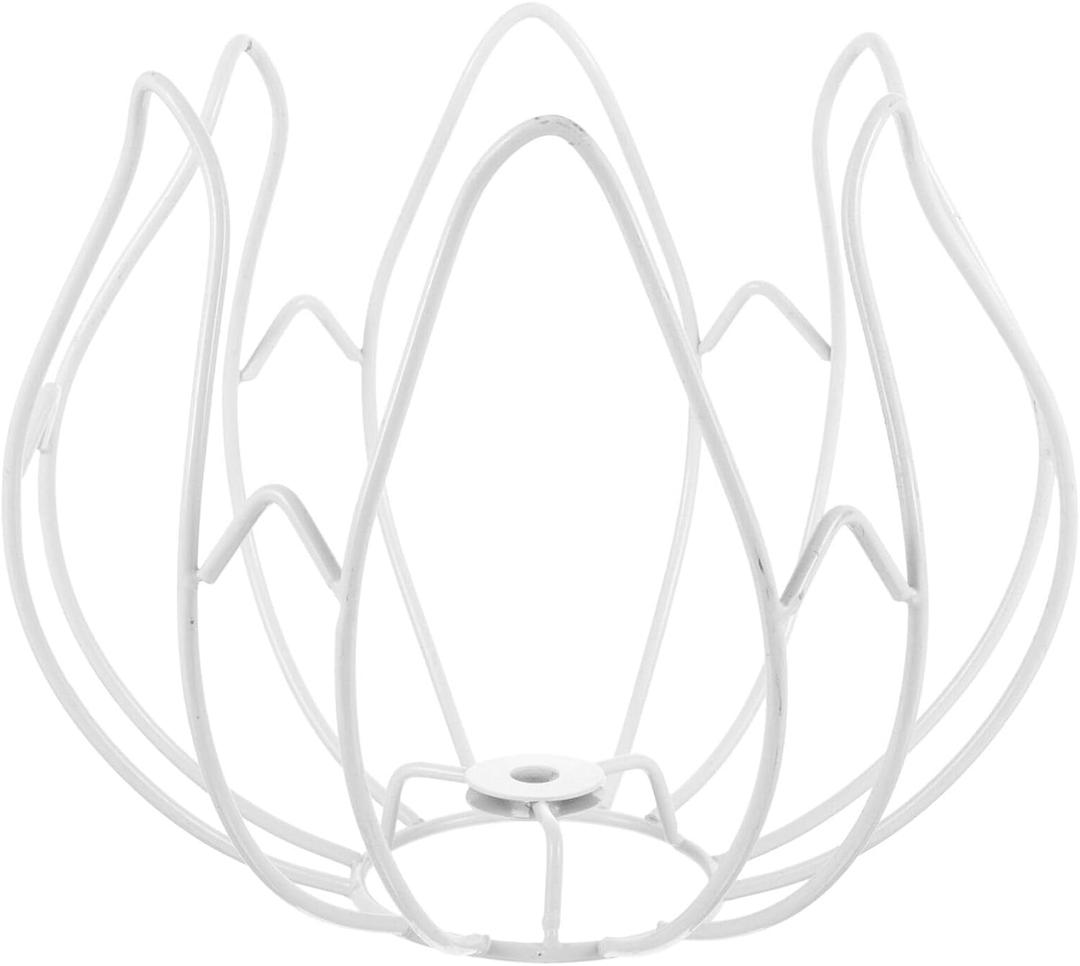 Housoutil Wire Lampshade Frame Lamp Shade Frame Metal Cage Guard Clip on Bulb Holder DIY Flower Shape Wire Shade Vintage Pendant Light Cover for Ceiling Light Table