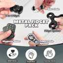 5 Pcs Fidget Toys Adults & Teen Metal Fidgets Spinner for Teens Boys Magnetic Slider Cool Gadgets Office Desk Toy Stress Relief Sensory Items Figette for Classroom Autism ADHD Anxiety Gifts, Small