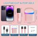 Mini Karaoke Machine for Kids,Portable Bluetooth Speaker with Wireless Microphone for Kids Toddler,Gifts for Girls and Boys Birthday (Pink 2 mic) (Pink 2 mic)