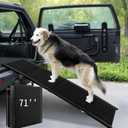 PRETYZOOM Dog Car Ramp 71 Inch Folding Portable Pet Ladder with Wide Non-Slip Steps for Large Dogs Supports up to 300 Lbs Safe Vehicle Access for Cars Suvs Trucks