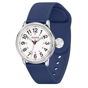 TKIIOER Nurse Watch for Nurse Medical Professionals Students Women Men, 50M Waterproof 12/24 Hour Military Time Luminous Easy Read Dial, Second Hand Watch for Nursing (Navy)
