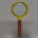 10X Handheld Magnifier, Reading Magnifier Loupe Glasses 10X with Rosewood Handle for Book and Newspaper Reading, Insect and Hobby Observation, Classroom Science (Clear, Plastic Frame)