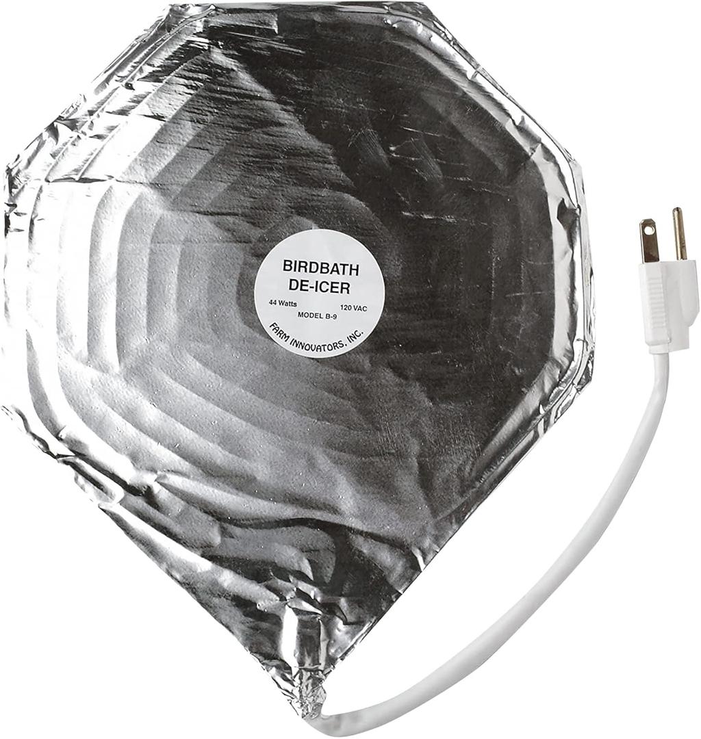 Farm Innovators Model B-9 Economical Birdbath De-Icer, 44-Watt