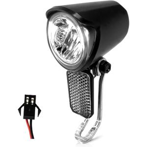 Ebike Headlight for Night Riding 6-60V, Electric Dirt Bike Front Light Road Bike Led Headlight Cycling Accessories with SM Plug for Cycling Safety