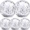 TURNMEON 5 Pack Sequins Beach Balls Pool Toys Balls 16 Inch 24 Inch Confetti Glitters Inflatable Clear Beach Ball Swimming Pool Water Beach Toys Summer Outdoor Party Favors for Kids Adults (Silver)
