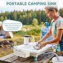 Portable Sink, Portable Sink Hand Wash Station with Electric Water Pump & Height-adjustable stand, Easy Setup, One-Click Operation,Suitable for indoor, outdoor, and RV use, among other settings