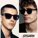 STGATN Sunglasses for Men Acetate UV400 Protection Anti-Glare Square Sun Glasses Driving Fishing Golf Hiking