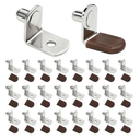 1/4 inch Shelf Pegs for Shelves Cabinet Shelf Support Ppegs Metal Shelving Pins for Bookshelf Furniture Kitchen Closet Heavy Duty Pegs Bracket for Sshelves in Cabinet L-Shaped Metal Shelf Clips 30Pcs