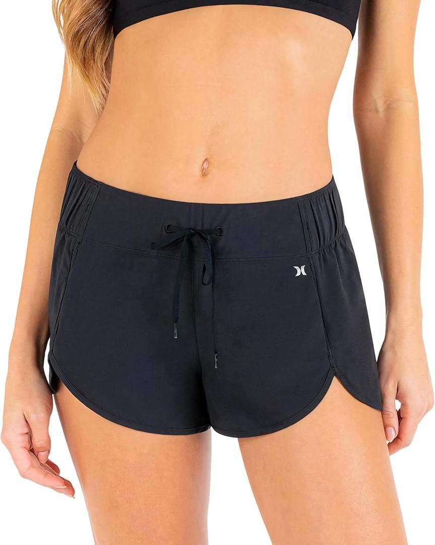 Hurley Women's Standard Aquas 2.5" Boardshort Bottom (Medium, Black)
