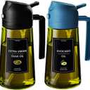 CXINYI - 16oz/470ml Olive Oil Dispenser for Kitchen with Stickers - 2 in 1 Olive Oil Sprayer for Cooking, Air Fryer, and Salad, Black&Blue (Light-Proof Kitchen Gadget)
