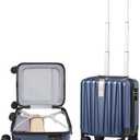 Hanke 14 Inch Underseat Carry On Luggage, Lightweight Hard Shell Rolling Mini Suitcase, Portable Small Travel Bag Gift for Travel Business Trip (Dark Blue)